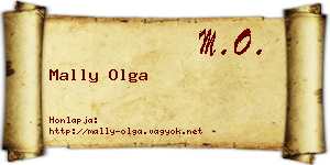 Mally Olga névjegykártya
